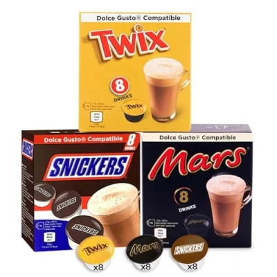 Immagine di Marte, Snickers &amp; Twix Dolce Gusto Capsule di cioccolata calda 24 cialde