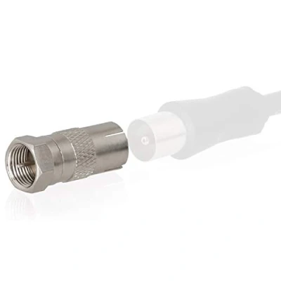 Immagine di Wicked Chili Adattatore Spina coassiale F su Presa IEC, es. per Antenna DVB T2 (Materiale: Rame)
