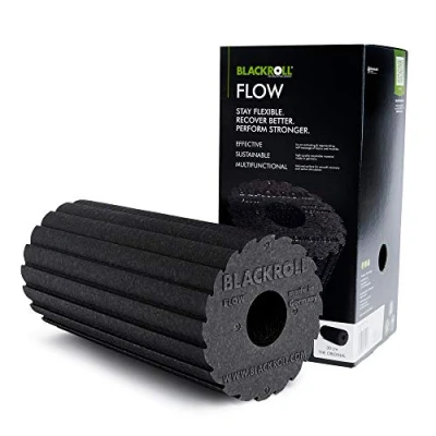Immagine di BLACKROLL durezza Medio selbstmasagerolle interattivo con Booklet Flow, Nero, Nero