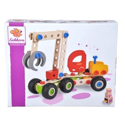Immagine di Eichhorn 100039058 3 Varianti di Modello: Harvester, Grader/Terra pialla, 140 Pezzi, FSC 100%, Legno faggio, plastica, BSK, 5J+ Made in Germany, Multicolore,