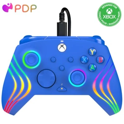 Immagine di PDP Xbox Afterglow Wave Wired Controller Blue, Cablata, Blu