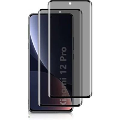 Immagine di Hkess 2 Pezzi Anti Spy Pellicola Protettiva in Vetro Temperato per Xiaomi 12 Pro, Copertura Completa Privacy Protezione Schermo, Spia Durezza 9H Film