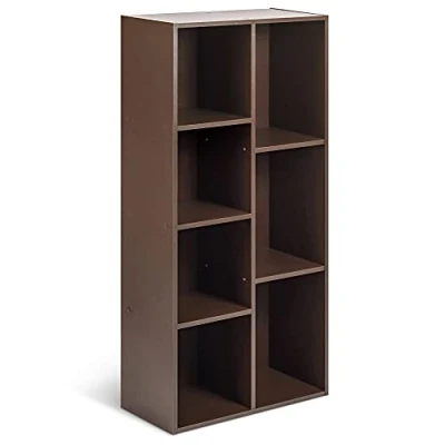Immagine di Amazon Basics Libreria con 7 scomparti, scaffale per ufficio, libreria, soggiorno, camera da letto, cubo, Espresso, 50 x 24 106 cm