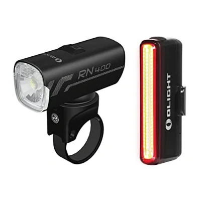 Immagine di OLIGHT RN400+SEEMEE30C Set Faro e Fanale Posteriore Per Bicicletta, LED 400LUMEN Lampada Bici Ricaricabile, Luce Impermeabile Durato 5 Modalità l&#039;Esterno,Illuminazione Campeggio il Ciclismo