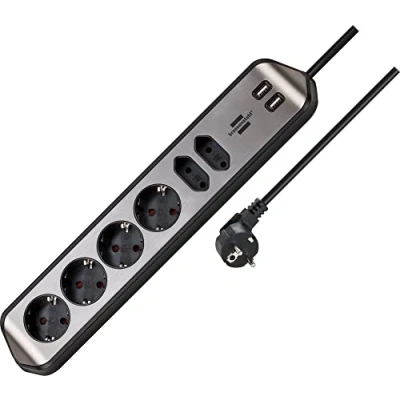 Immagine di Brennenstuhl 1153590610 Presa di corrente Argento, Nero Schuko 1 pz.