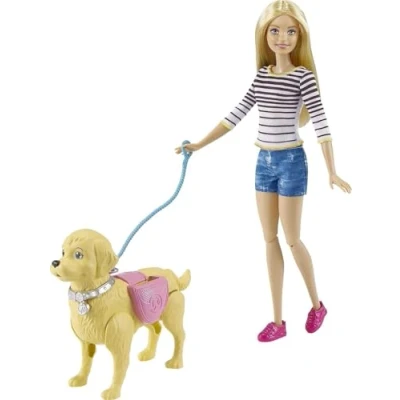 Immagine di Barbie A Spasso coi Cuccioli con Cagnolino Che Fa i Bisogni e Accessori, Multicolore, DWJ68