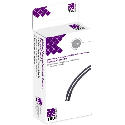 Immagine di TRU COMPONENTS T1904CA031 Termoretraibile senza colla Nero 6 mm 3 Restringimento:2:1 1 m