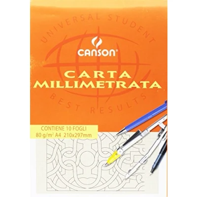 Immagine di Hamelin Canson Blocco di Carta Millimetrata 10 Fogli 80Gr/M2 Formato