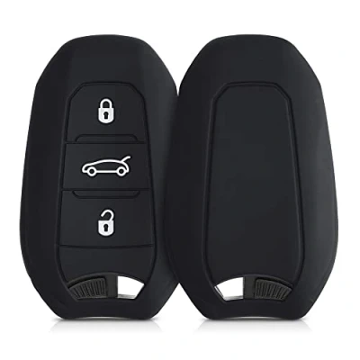 Immagine di kwmobile Cover Chiavi Auto Compatibile con Peugeot Citroen 3 tasti Smartkey (Keyless Go) Custodia Protettiva Chiave Copri Telecomando Gomma Portachiave Macchina Silicone