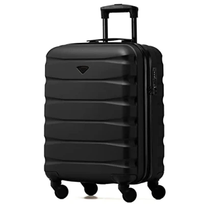 Immagine di Flight Knight Valigie Rigide in ABS Leggere a 4 Ruote Bagaglio Mano Approvato per Oltre 35 Compagnie Aeree Come British Airways, Easyjet E Dimensioni Massime Lufthansa 55 X 40 23 Cm