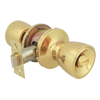 Immagine di Amig Mod. 602 Set di pomelli Ottone lucido 18,5x 8cm Include scrocco Funzione privata Dispositivo emergenza esterno e catenaccio interno Porta da 35 45mm