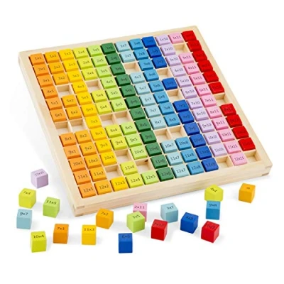 Immagine di New Classic Toys Times Table Tray, Multicolore, Lean to Count Abacus, 10511