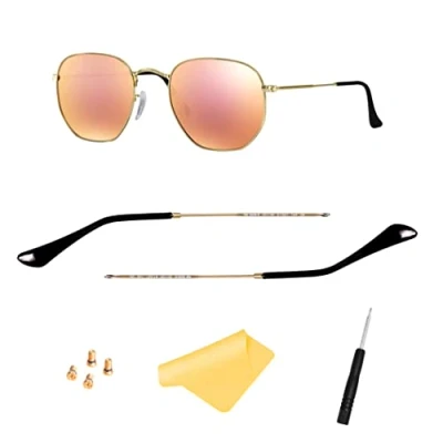 Immagine di HiCycle2 Per occhiali da sole Ray Ban RB3447 RB3547N RB3548N RB3647N Aste di ricambio con 4 viti e 1 cacciavite (oro)