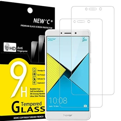Immagine di NEW&#039;C 2 Pezzi, Vetro Temperato per Huawei Honor 6X, Pellicola Prottetiva Anti Graffio, Impronte, Senza Bolle, Durezza 9H, 0,33mm Ultra Trasparente, Resistente