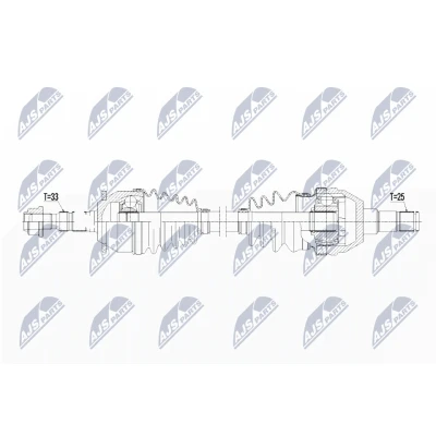 Immagine di NTY NPW PL 069 Albero motore / Semiasse Assale anteriore Sx 598mm OPEL: Astra J Hatchback