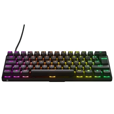 Immagine di SteelSeries Apex Pro Mini HyperMagnetic Tastiera da gaming La più veloce al mondo Azionamento regolabile Fattore di forma compatto 60% Copritasti in PBT USB C Layout Francese (AZERTY)