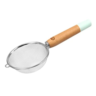 Immagine di Dr. Oetker 4617 Retro colino con Manico in Legno 10 x 24 cm, Acciaio Inox, Argento/Marrone, 18 cm