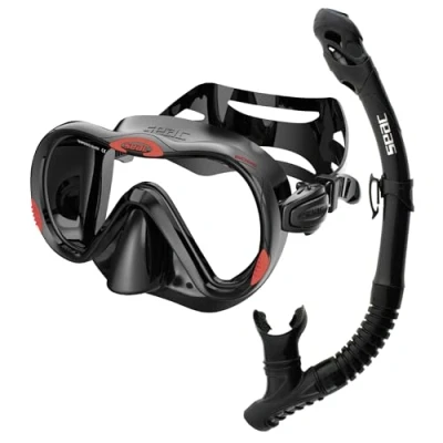 Immagine di SEAC Set Bis Boss Dry, in Silicone per Immersioni e Snorkeling con Maschera Snorkel Sistema Dry Top Valvola di Spurgo