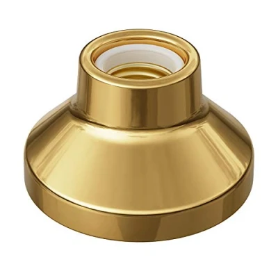 Immagine di ledscom.de Plafoniera/porta lampada ELEKTRA, porcellana, oro lucido, 1x E27 max. 300W, design bar, d&#039;atmosfera, base E27, 1 luce, tendenza, cucina, tavolo da pranzo, camera letto