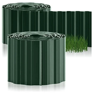 Immagine di com four® 2X Bordo per Prato 10 x 900 cm in plastica Flessibile Prato, aiuola o Come falciare Erba, Lunghezza Regolabile Individualmente Letto