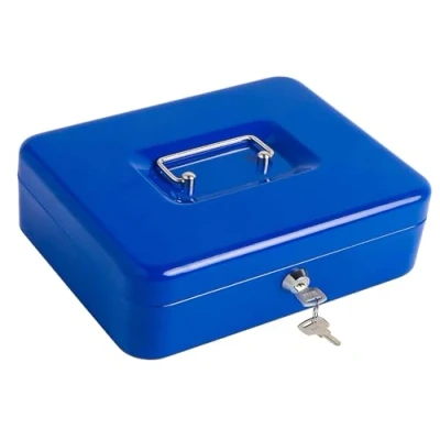 Immagine di Kippen 10032B3 Cassetta Portavalori con Vassoio Portamonete. Colore Blu. Dimensioni: 250X180X90mm.