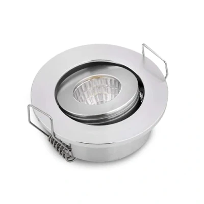 Immagine di JOYINLED 1 pezzo bianco freddo piccolo 3 W COB LED Recessed Ceiling Light, mini faretto orientabile, dimensione foro 40 45 mm, 6000 K, colore argento per cabinet fai da te