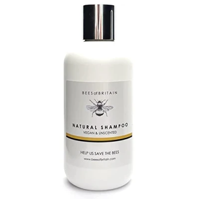 Immagine di 99% Naturale SHAMPOO DERMOPROTTETORE Senza PROFUMO 250 ml di BEES of BRITAIN. Solfati e Parabeni. pH 5.5 Pelli Sensibili. Diamo il 5% dei Profitti per Aiutare a Salvare le Api Pollinatori.