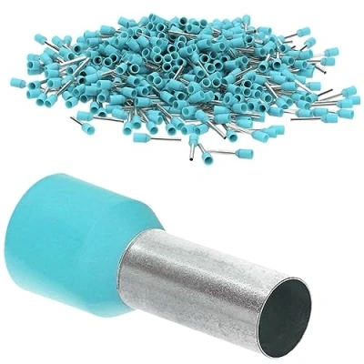 Immagine di Kalitec AE03406TK 500 terminali isolati, 0,34 mm², lunghezza 6 mm, colore turchese, Made in Germany, qualità industriale