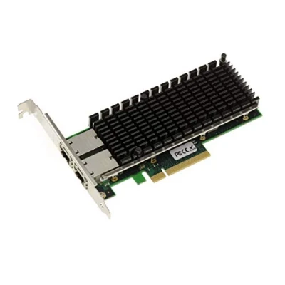 Immagine di KALEA INFORMATIQUE Scheda controller di rete PCIe 3.0 x8 Lan Ethernet 10G 2 porte RJ45. Con chipset Intel X540. Staffe a profilo alto e basso.