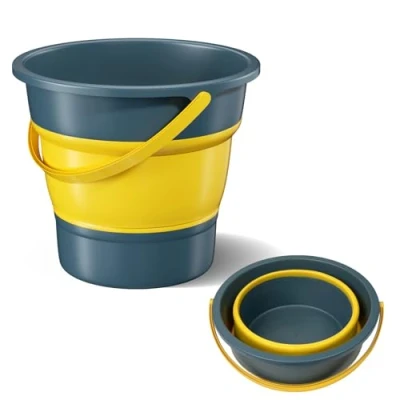 Immagine di Ghazpmuk Secchio Pieghevole, Collapsible Multiuso, per La Pulizia Portatile, Silicone Salvaspazio, Uso Esterno, Facile da Riporre, Campeggio, Pesca, Pulizia, Autolavaggio