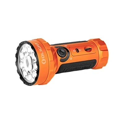 Immagine di OLIGHT MARAUDER Mini Torcia LED ad alta potenza con funzione RGB modalità luce focale e di inondazione 7000 lumen 90000 CD intensità Ricarica magnetica USB (arancione)