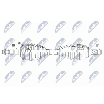 Immagine di NTY NPW PL 158 Albero motore / Semiasse Assale anteriore Dx 920mm Cambio manuale OPEL: Corsa B Hatchback