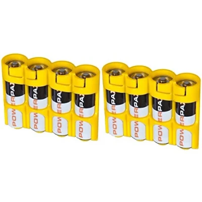 Immagine di Powerpax 2 supporti per batterie AA, colore giallo, 4 pezzi