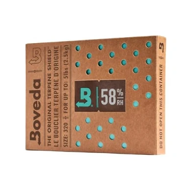 Immagine di Boveda per conservazione rimedi erbacei regolatore di umidità a 2 vie UR 58% Formato 320 proteggere fino 2,5 kg inflorescenze Previene la perdita terpeni 1 pezzo