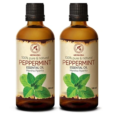 Immagine di Olio Essenziale di Menta Piperita 2x100ml Mentha per un Buon Sonno Riduzione Dello Stress Profumo Ambiente Diffusore Aromatico Lampada Fragranza