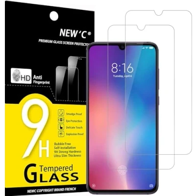 Immagine di NEW&#039;C 2 Pezzi, Vetro Temperato per Xiaomi Mi 9, Pellicola Prottetiva Anti Graffio, Impronte, Senza Bolle, Durezza 9H, 0,33mm Ultra Trasparente, Resistente