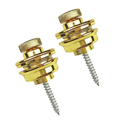 Immagine di Serratura Cinghia per Chitarra,Serratura Chitarra 2 Pezzi Metallo Strap Locks Anti stripping con Viti la Sostituzione Della Acustica Elettrica Argento (D&#039;oro)