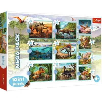 Immagine di Trefl 10in1, 10, 20 a 48 pezzi dinosauri, diversi livelli di difficoltà, divertimento, per bambini sopra i 4 anni puzzle, Colore Incontra, 0, 90390