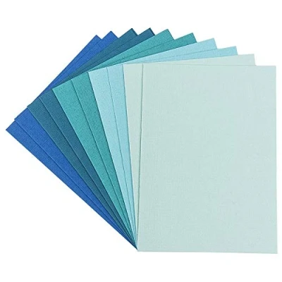 Immagine di ideen mit herz Set di biglietti auguri 10 colorati e buste bianche elegante effetto lino bianchi ideali per gli (menta/blu, Din C6 14,5 x 10,5 cm)