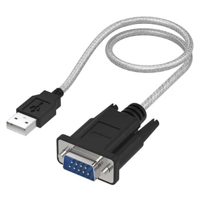 Immagine di Sabrent Cavo da USB a Seriale Db 9 RS 232, Adattatore 2.0 porta COM, Convertitore maschio con Chipset Prolifico, viti di serraggio, [Compatibile Windows e Mac OS] 30 cm (SBT USC1K)