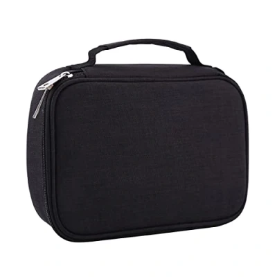 Immagine di Astuccio pieghevole con 72 scomparti in tessuto di grande capacità, cerniera, maniglia, matite multistrato, organizer per riporre (colore: nero)
