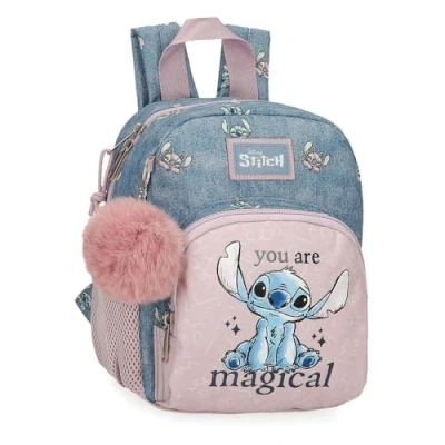 Immagine di Disney Joumma Bags Stitch You are magical zaini, zaini scolastici, per bambini, include pompon decorativo, vari scomparti, blu, Zaino asilo
