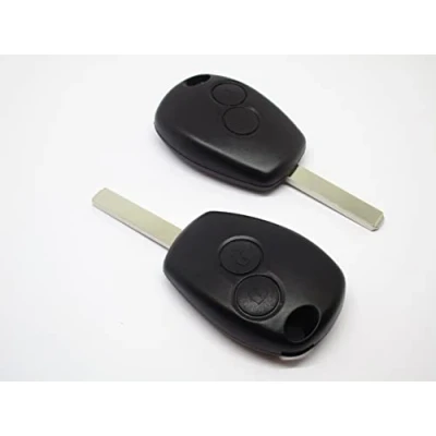 Immagine di 2 Custodia Cover Chiave Guscio Telecomando Tasti Compatibile con Renault Clio Twingo Megane Laguna Kangoo Dacia Duster Logan Sandero Coppia