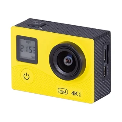 Immagine di Trevi Go 2500 4K Videocamera Sport Action Camera HD Wi Fi, Doppio Display, Custodia Subacquea 30M, USB, mini HDMI, Micro SD, Microfono Incorporato, App Dedicata, Risoluzione 4K, Giallo