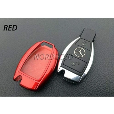 Immagine di Cover rigida in ABS lucido per Mercedes Benz 2 pulsanti Classe A AMG B CLA GLA VITO R 45 ML GLE 6.3 SPORTS MODELLI GLK W176 W246 (rosso)