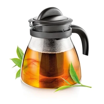 Immagine di Tescoma 647110.44 Montecarlo Infusiera, Vetro borosilicato/Plastica di qualità, Nero/Trasparente, 1,5 l