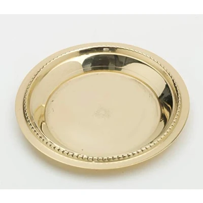 Immagine di Mini Piattino, Diametro (Interno) 4,5 cm, Esterno 7 Ottone, Oro, lucidato, Tondo