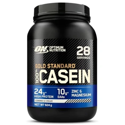 Immagine di Optimum Nutrition Gold Standard 100% Casein, Caseina Micellare in Polvere, Proteine a Lento Rilascio con Zinco, Magnesio e AA, Supporta Crescita Muscolare, Gusto Cookies Crema, 28 Porzioni, 924 g