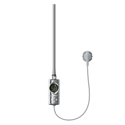 Immagine di ML Design Resistenza Elettrica 600 W a Immersione Asta di Riscaldamento per Calorifero Radiatore Termosifone con Termostato Controllo della Temperatura Bagno e Schermo LCD Moderno Cromo