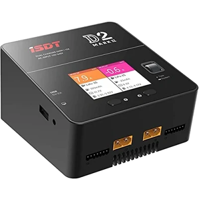 Immagine di ISDT D2 Mark 2 200 W 12 A Alimentatore di rete Lipo Batteria Equilibratore AC DC Dual per modelli Rc 1 6S Li ion Life NiCd NiMH LiHV PB
